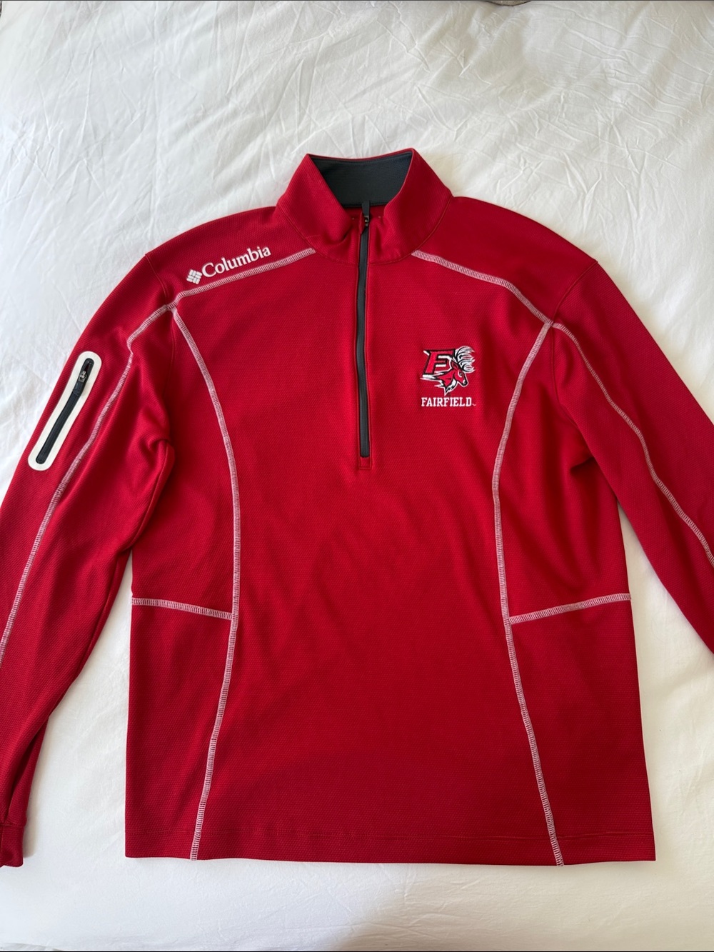 Columbia Golf Fairfield University Red Half-Zip Pullover